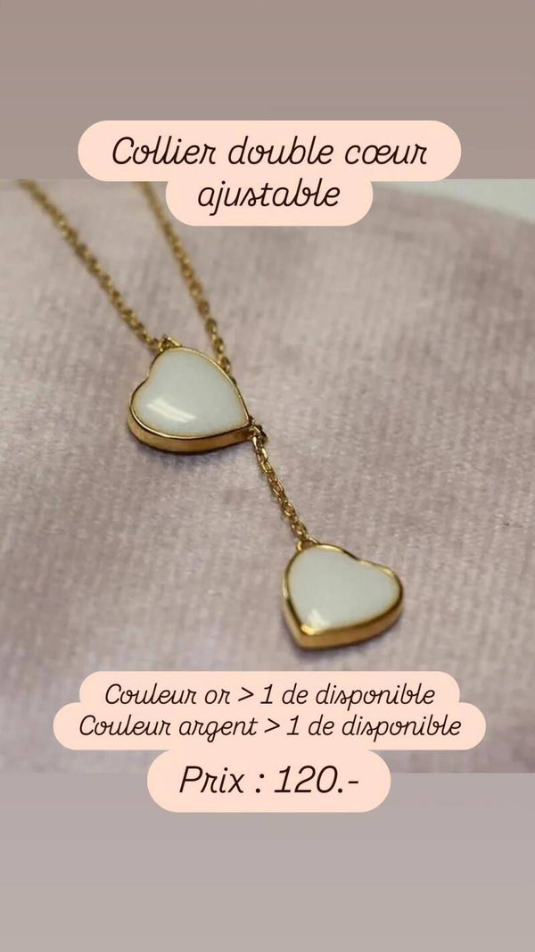 Collier double coeur