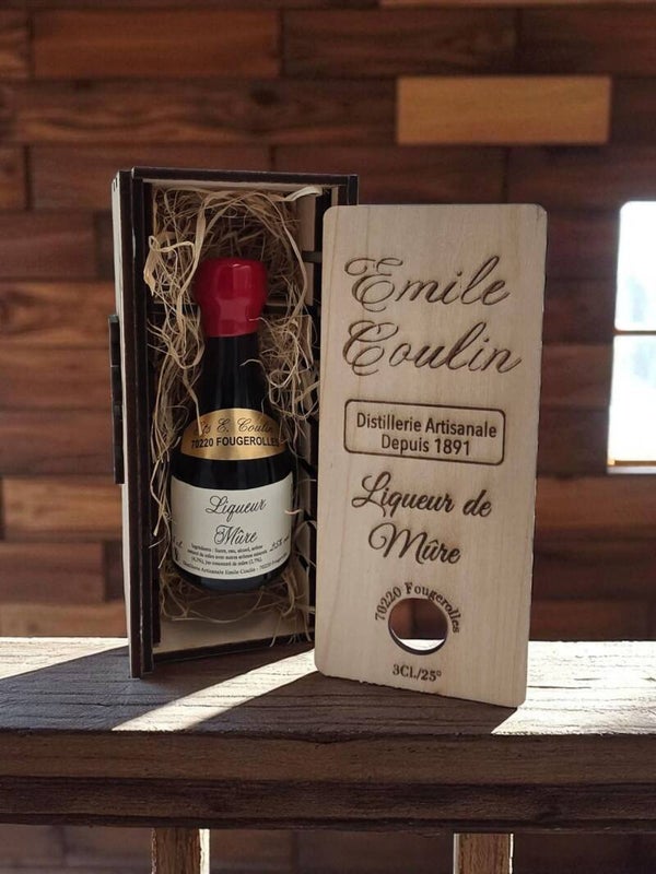 Coffret mignonnette liqueur de mûres