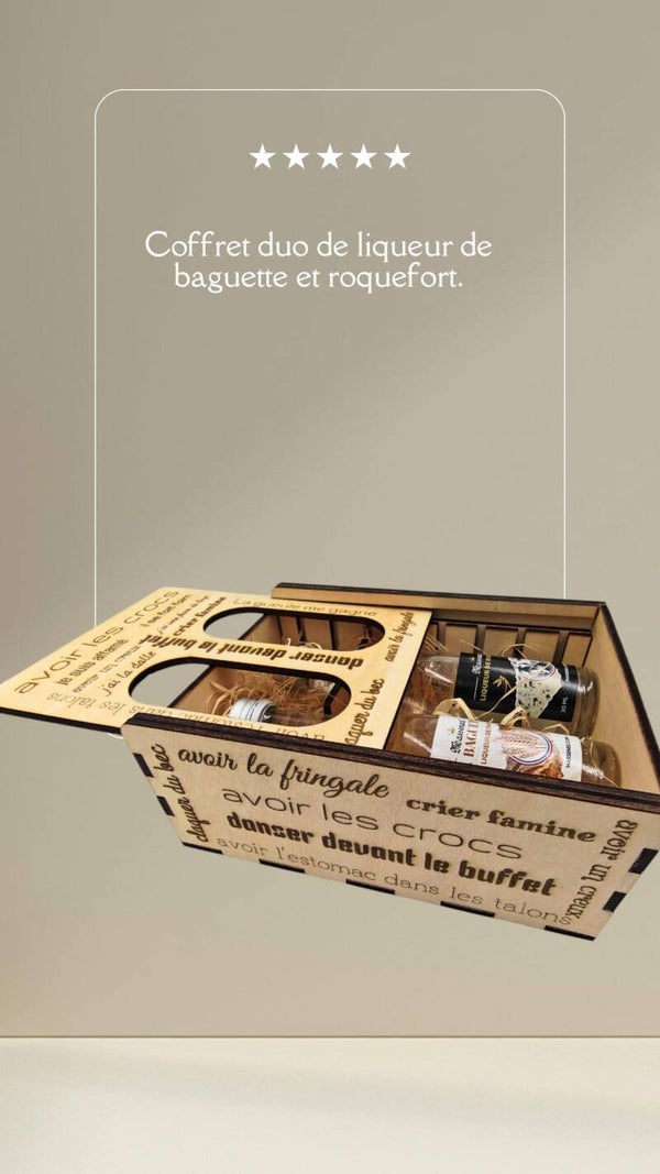 Duo liqueur de baguette et roquefort
