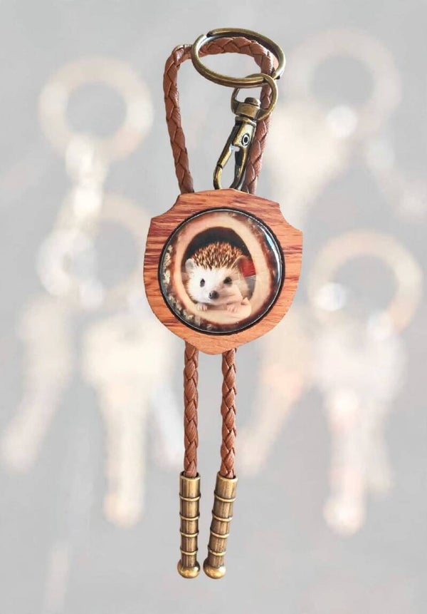 porte -Clés Bolo Tie "Hérisson."