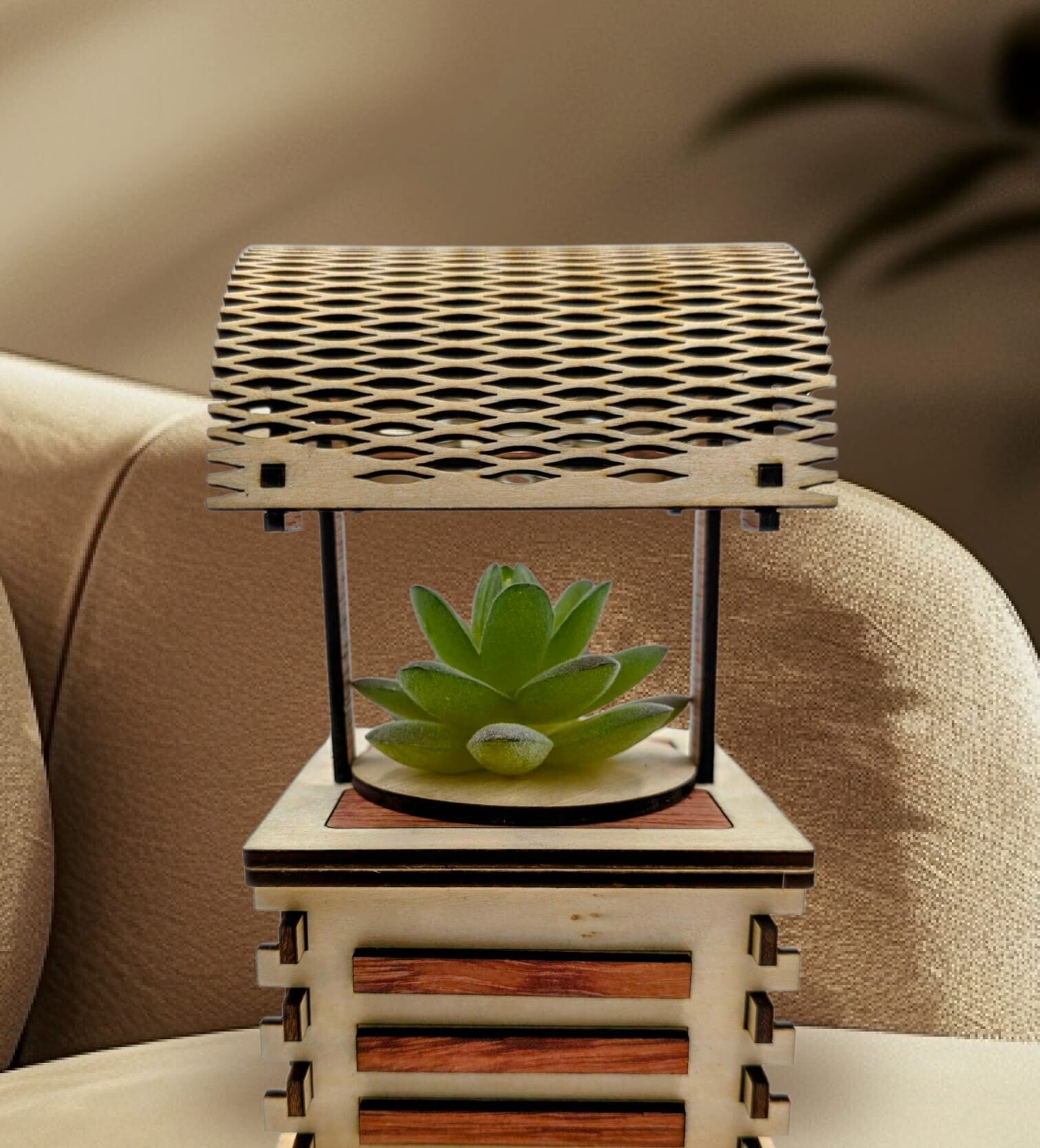 Puits carré oriental toiture losange