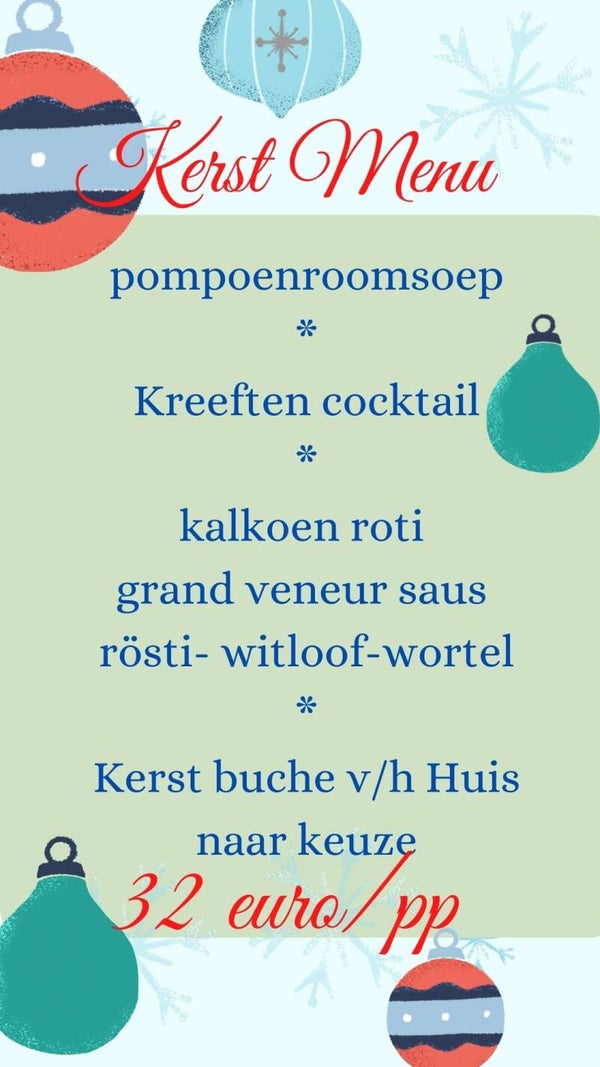 25 Dec Afhaal Kerstmenu (tussen 9u30 en 11u)
