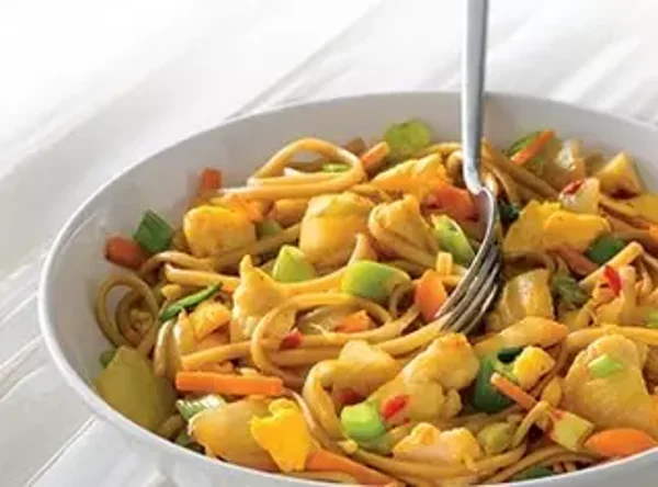 Noedels curry kip