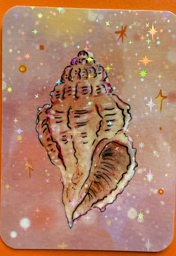 mini glitter card with envelope <Conch>