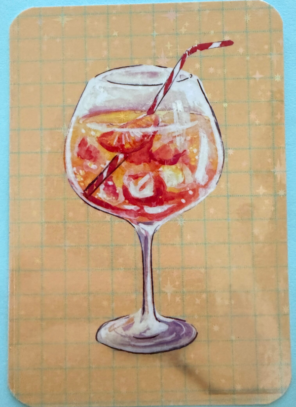 mini glitter card with envelope <Aperol Spritz >