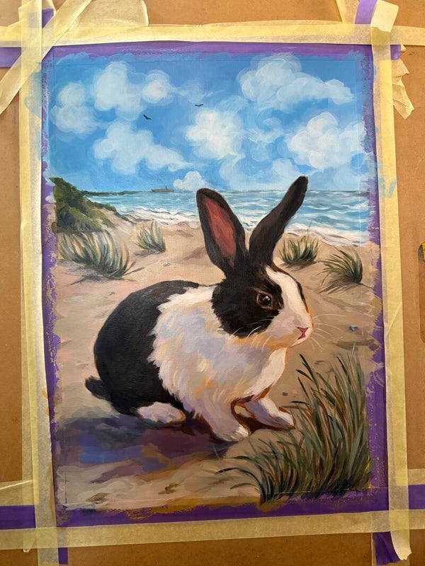 Customized acrylic pet portrait, size A3 (29,7 x 42 cm)