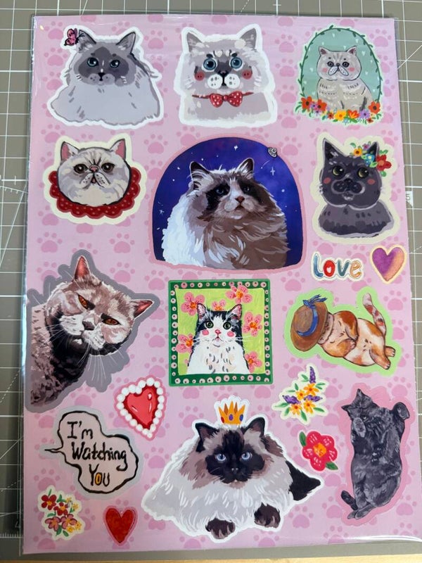homemade paper sticker<Cat>