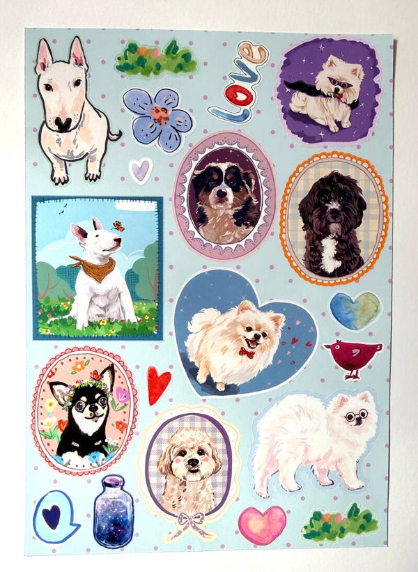 homemade paper sticker <Puppy>