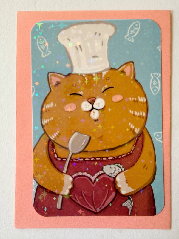 mini glitter card with envelope <Cook>