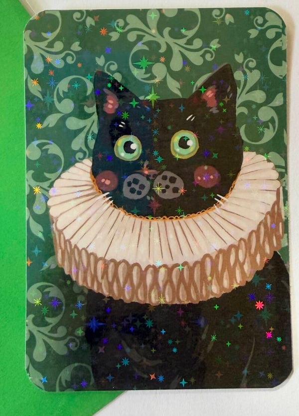 mini glitter card with envelope <Black cat>