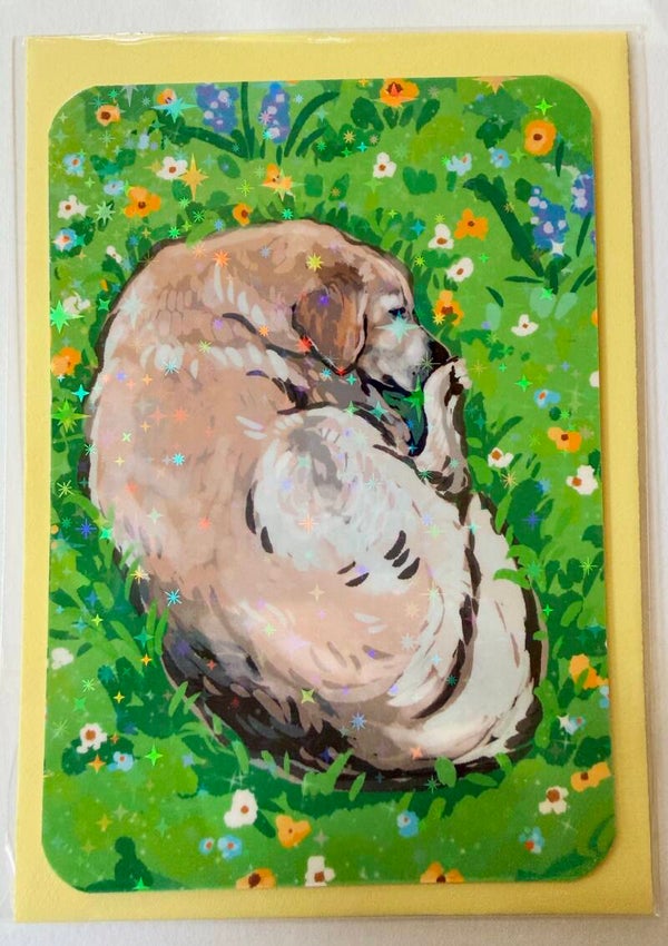 mini glitter card with envelope < Labrador>