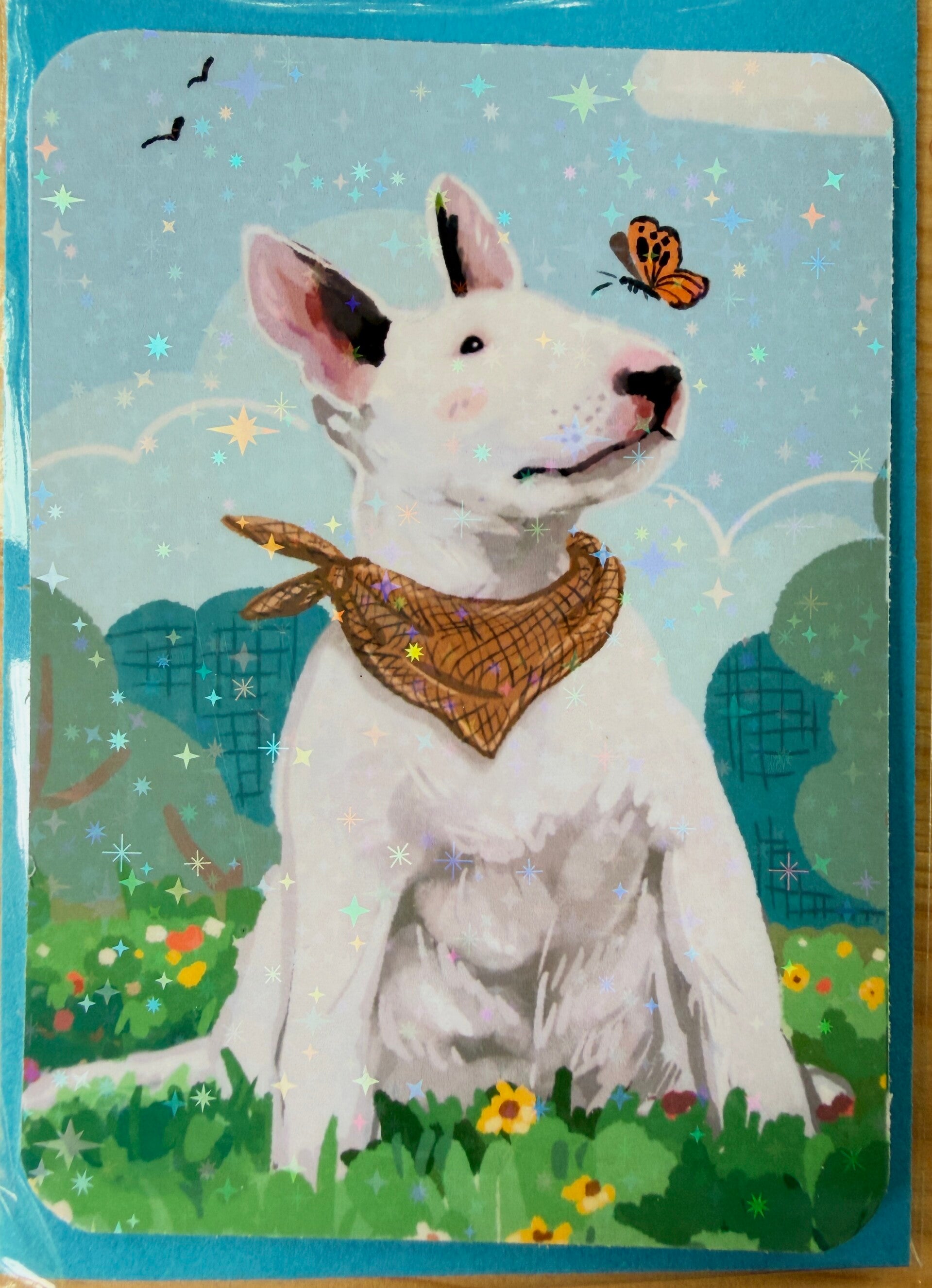 mini glitter card with envelope <Bulterriër>