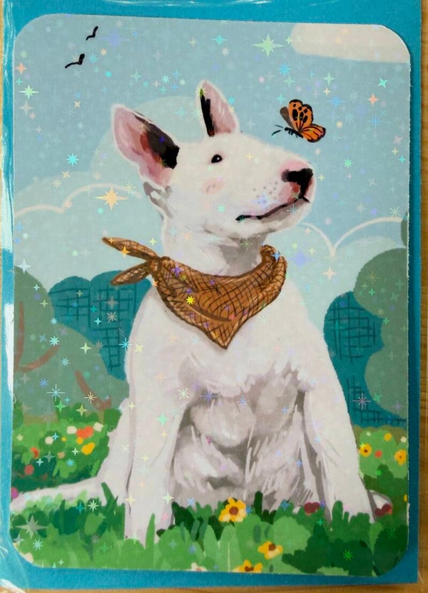 mini glitter card with envelope <Bulterriër>