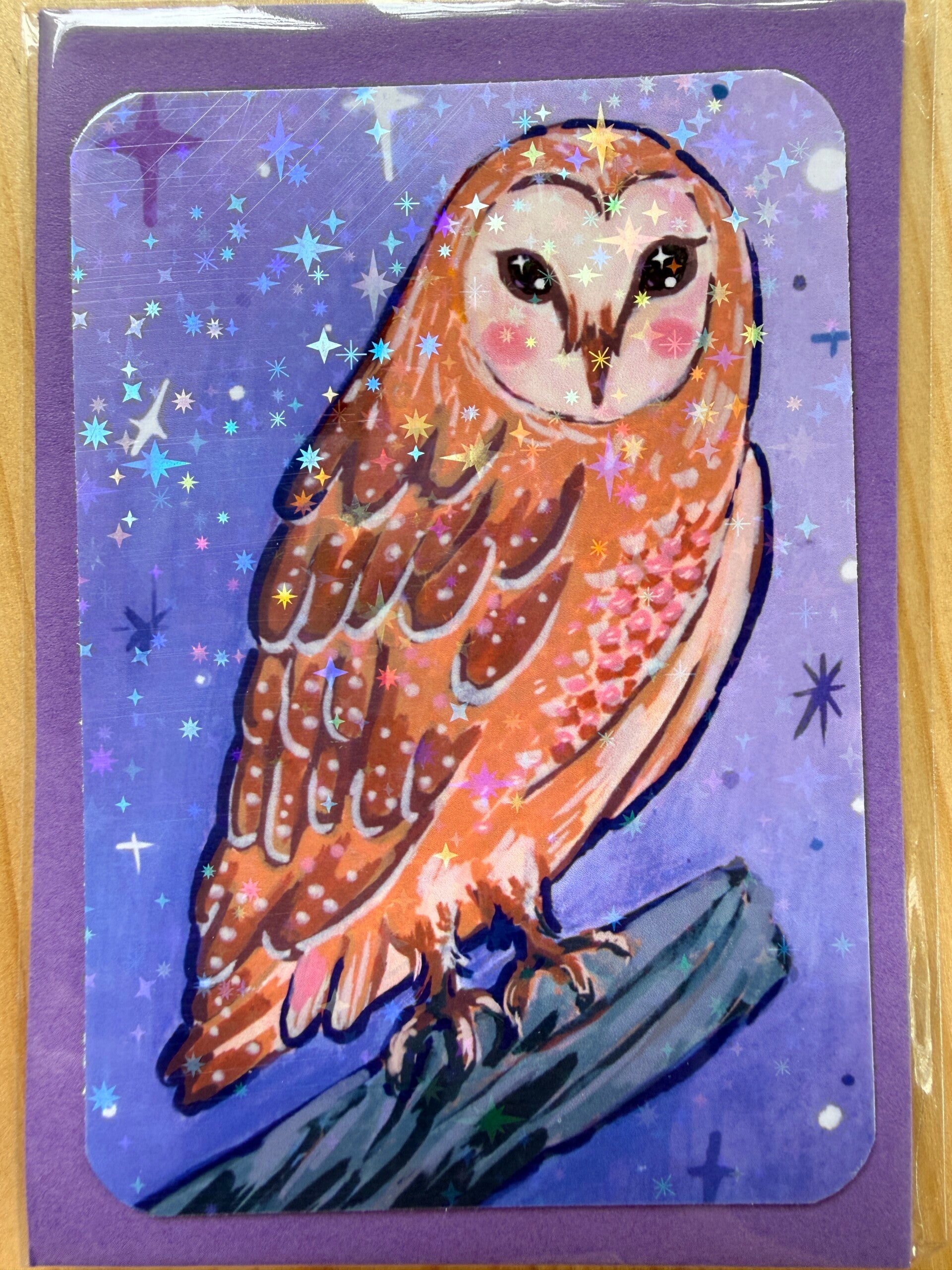 mini glitter card with envelope <Owl>
