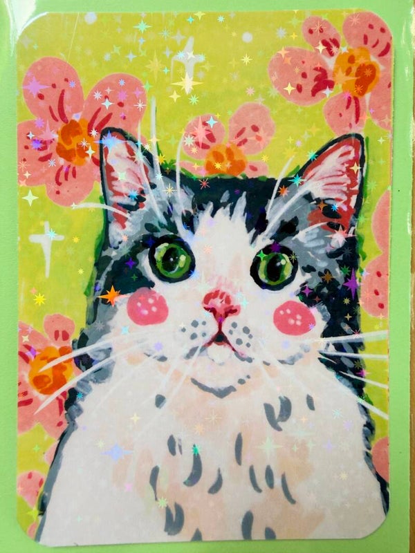 mini glitter card with envelope <Cat>