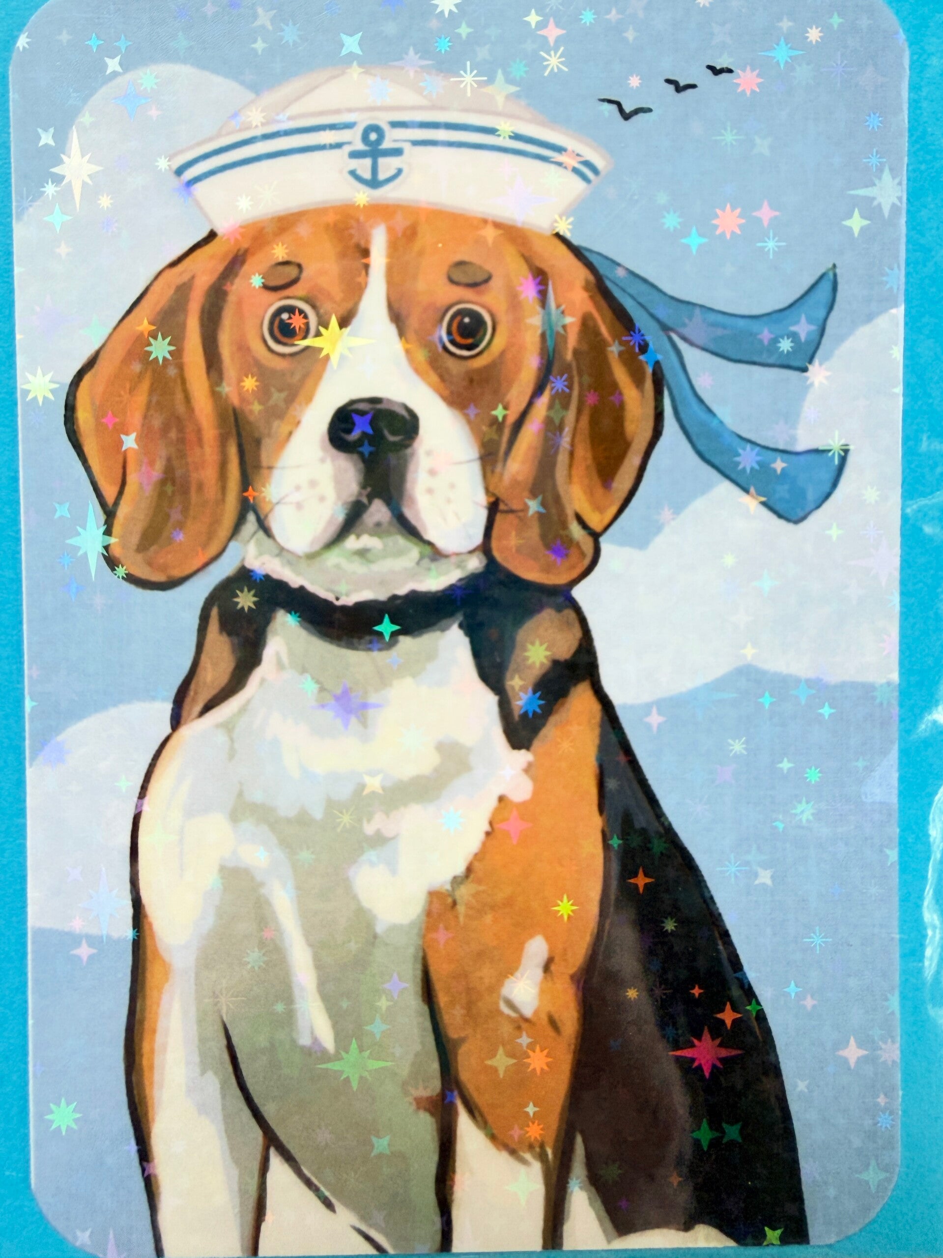 mini glitter card with envelope <Beagle>