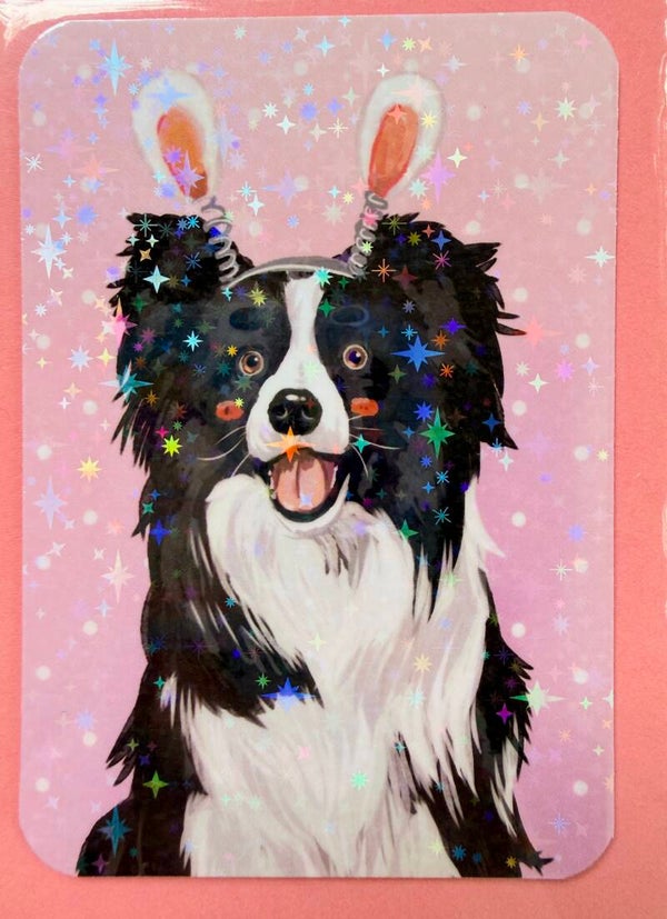 mini glitter card with envelope <Bordercollie>