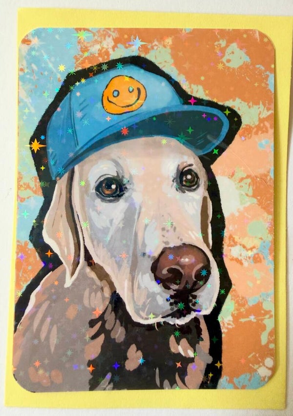 mini glitter card with envelope <Labrador>