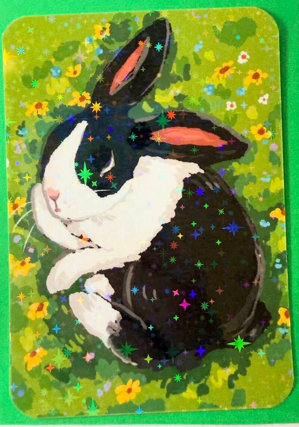mini glitter card with envelope <sleeping rabbit>
