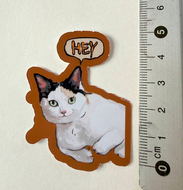 small sticker <Hey>
