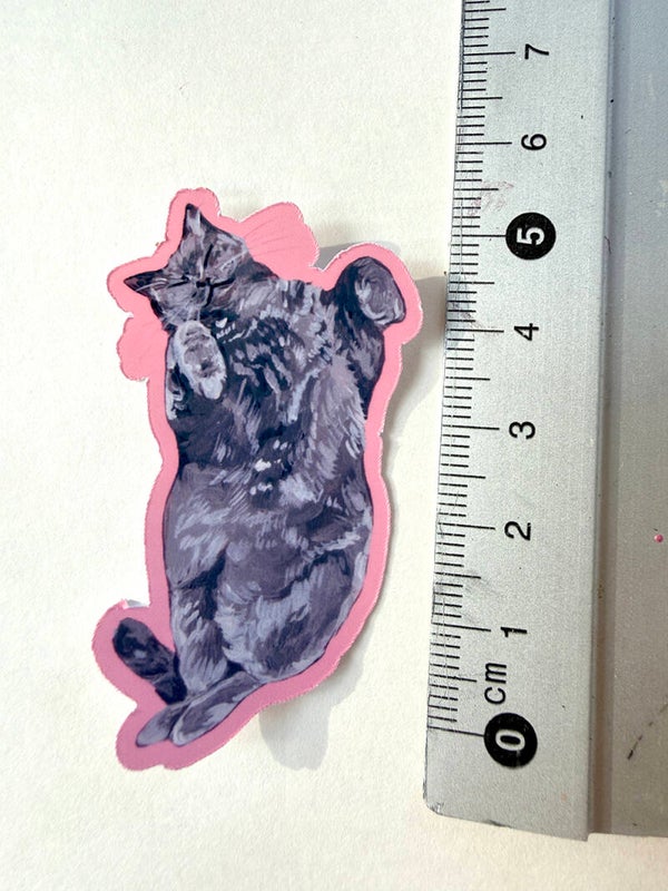 small sticker <Gray cat>