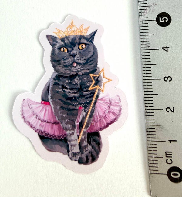 small sticker <Gray cat>