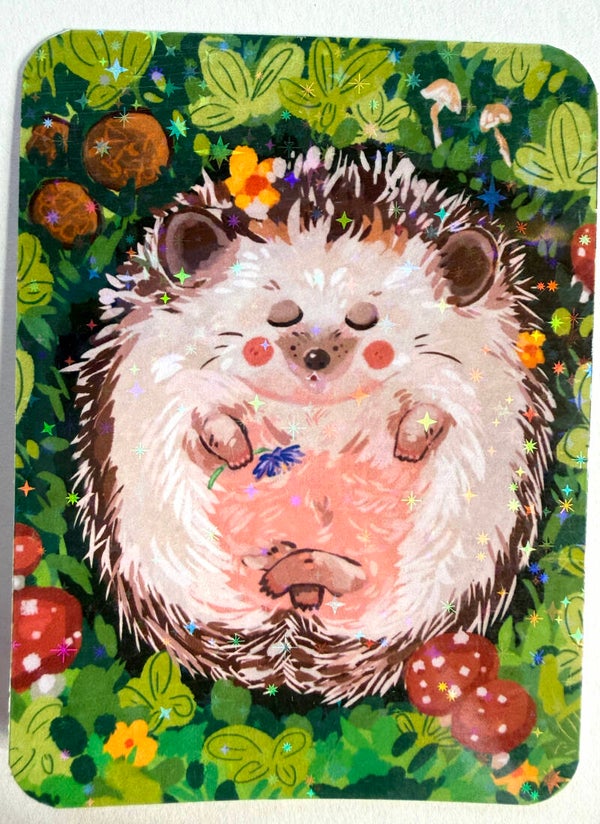mini glitter card with envelope <Hedgehog>