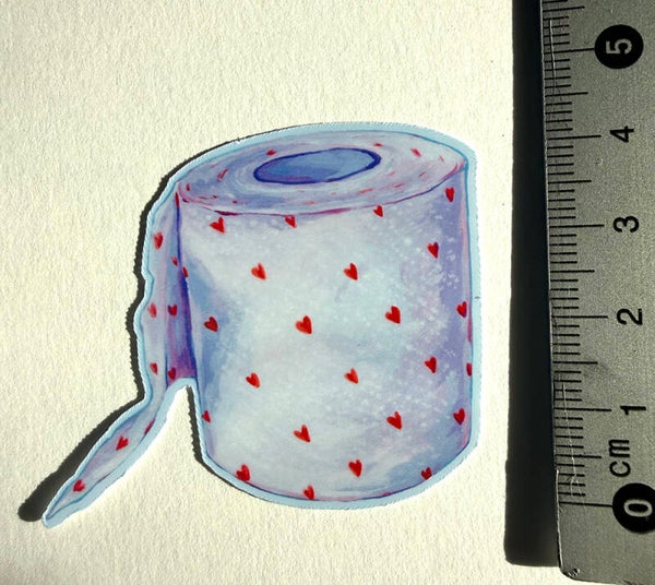 small sticker <lovely toilet paper>