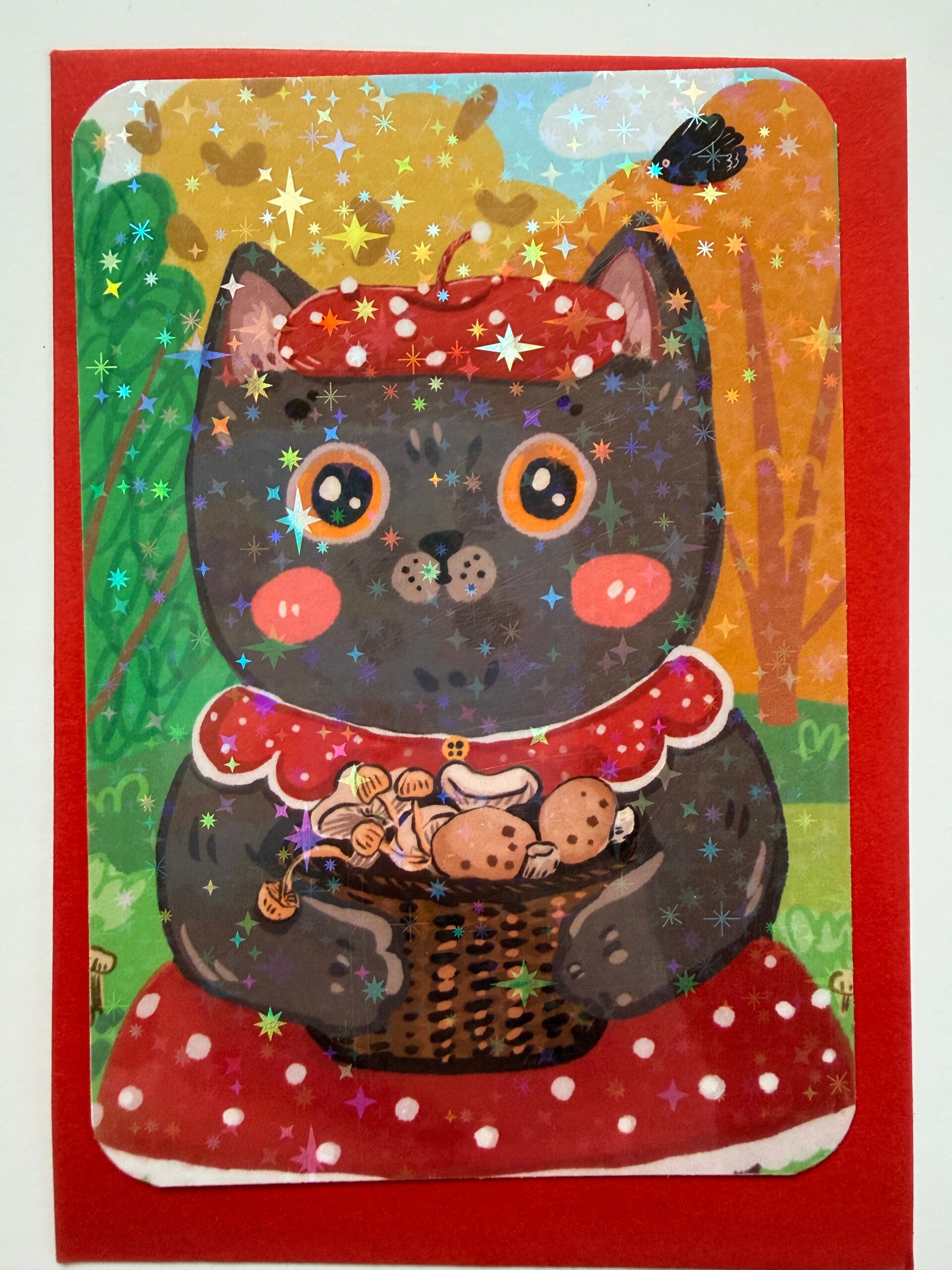 mini glitter card with envelope <Autumn harvest>