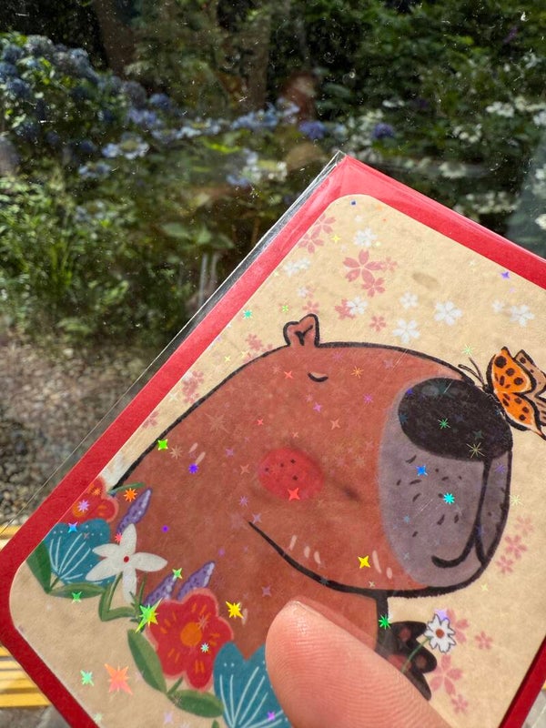 mini glitter card with envelope <Capibara>
