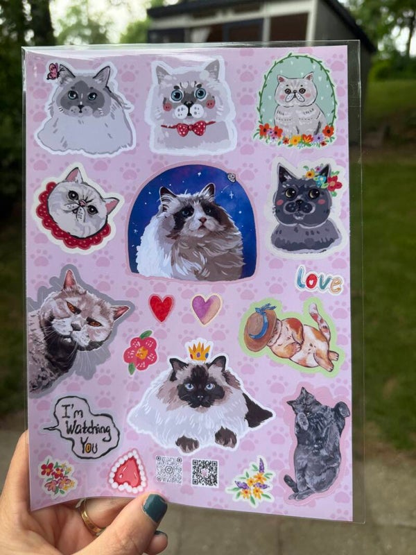 homemade paper sticker<Cat>