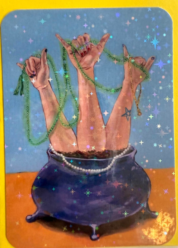 mini glitter card with envelope <666>