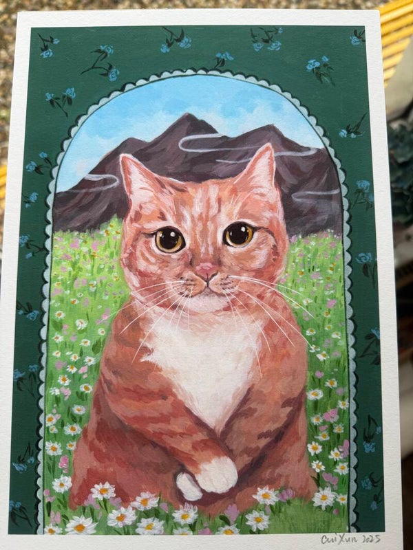 A4 print <Red cat portrait>