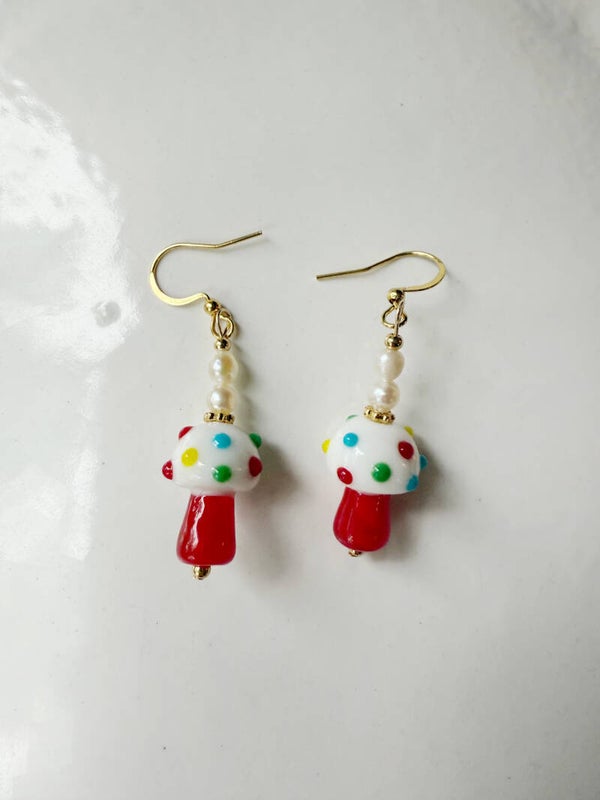 Handmade Mushroom earrings