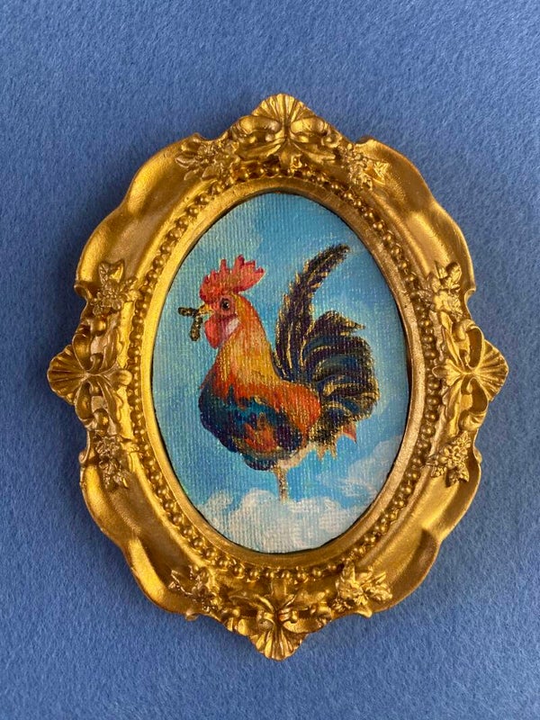 (Swan Market Store Nijmegen). Mini Acrylic Painting < Rooster>