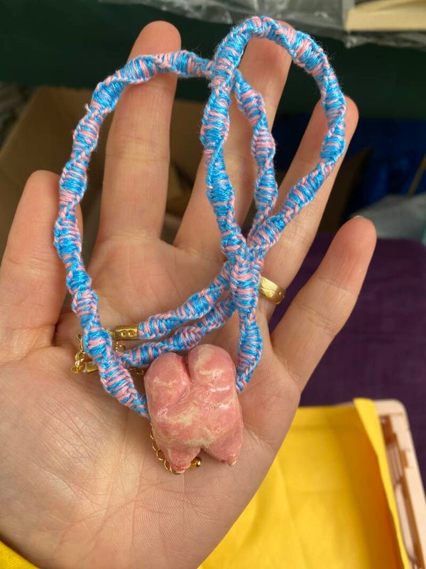 <boobies and butt> handmade clay work necklace