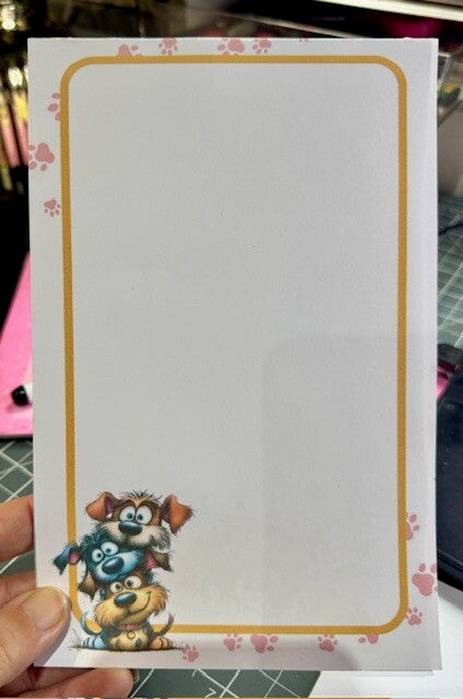 Whimsical Dogs Notepad (A5) - Paw Prints Cluster