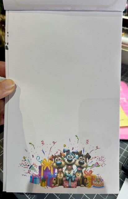 Whimsical Dogs Notepad (A5) - Happy Birthday
