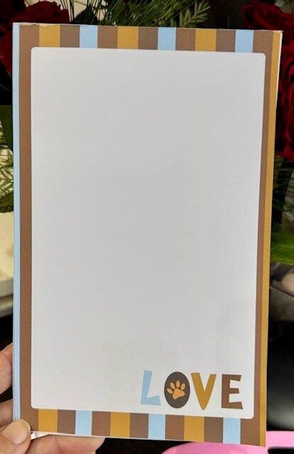 Whimsical Dogs Notepad (A5) - Striped Love