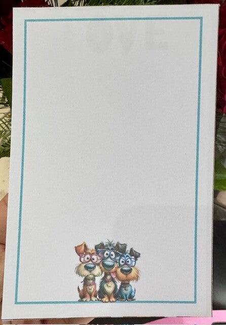 Whimsical Dogs Notepad (4x6") - Doggy Gift