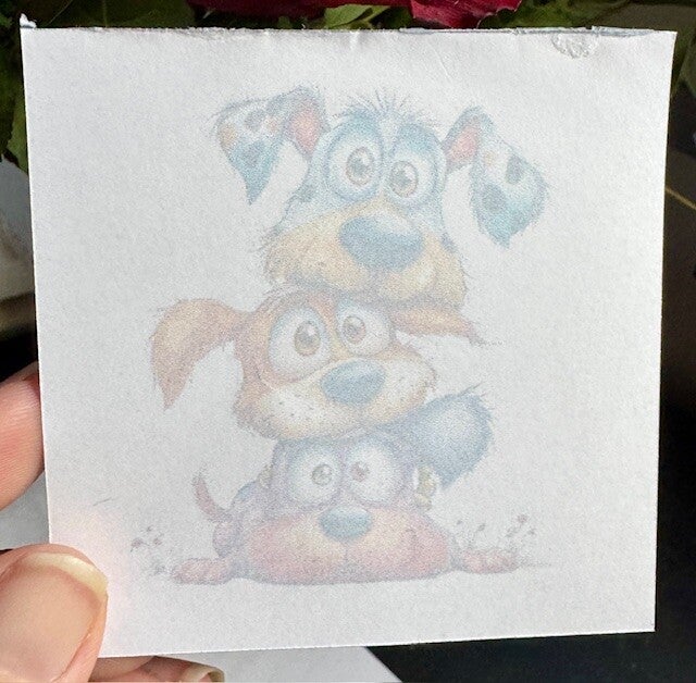 Whimsical Dogs Note Cube (3 x 3") - Large Dog background