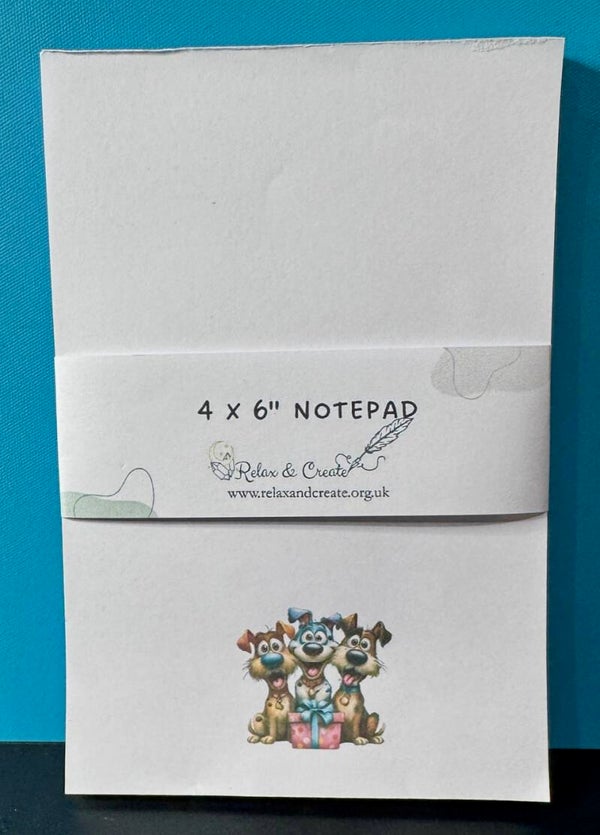 Whimsical Dogs Notepad (4x6") - Doggy Gift