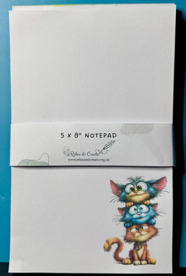 Whimsical Cats Notepad (A5) - Standing Tall