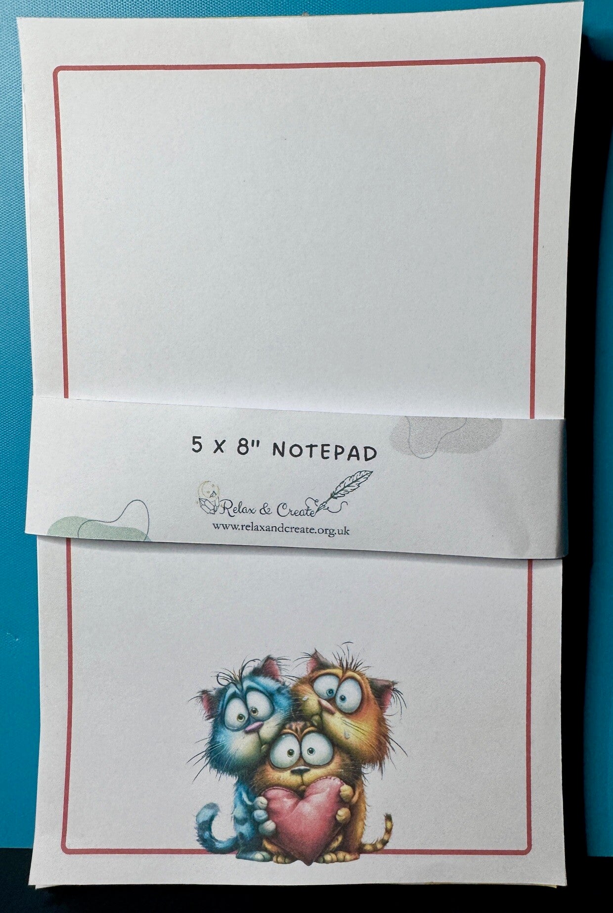 Whimsical Cats Notepad (A5) - Cat Heart