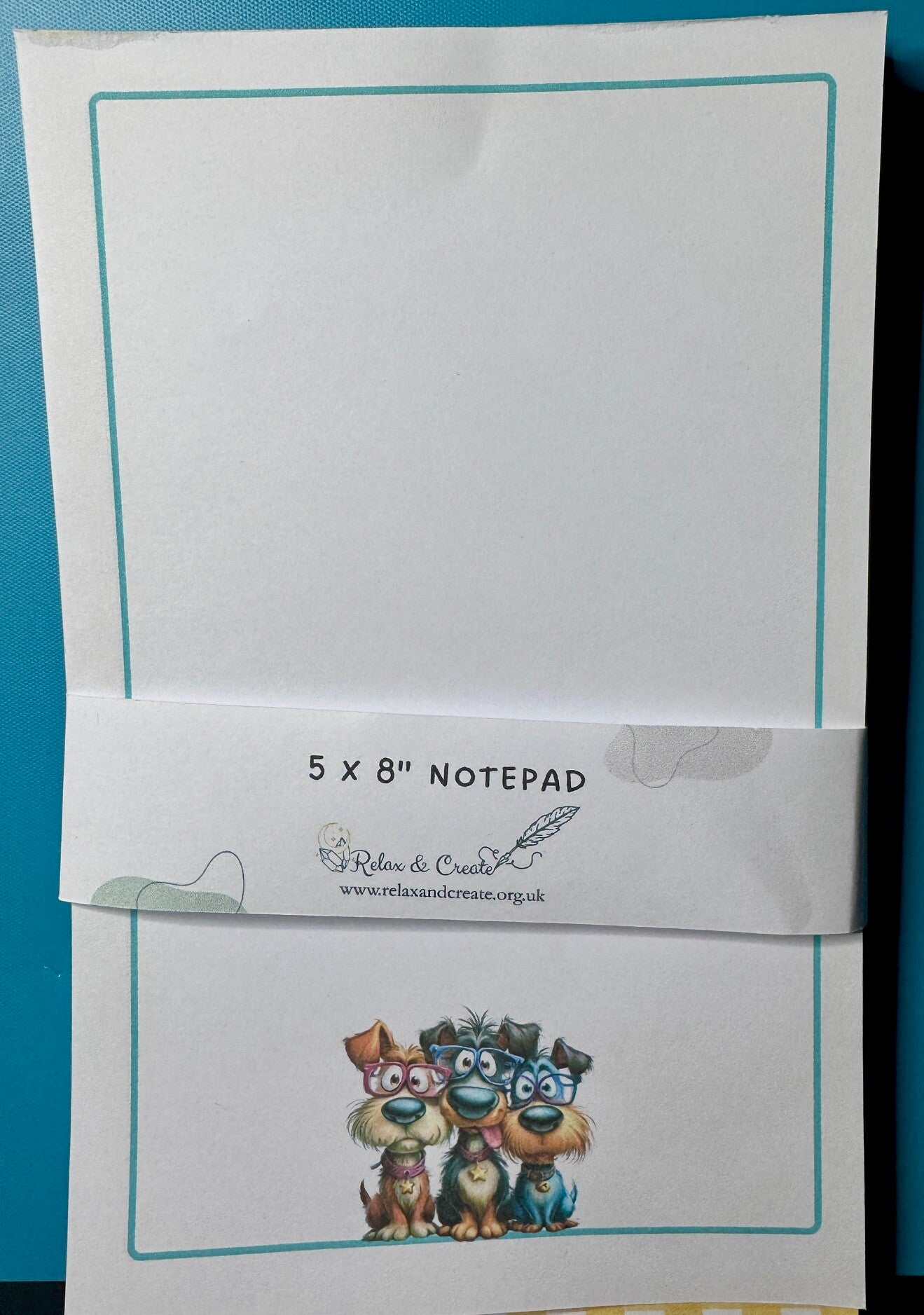 Whimsical Dogs Notepad (A5) - Bottom Dog Border