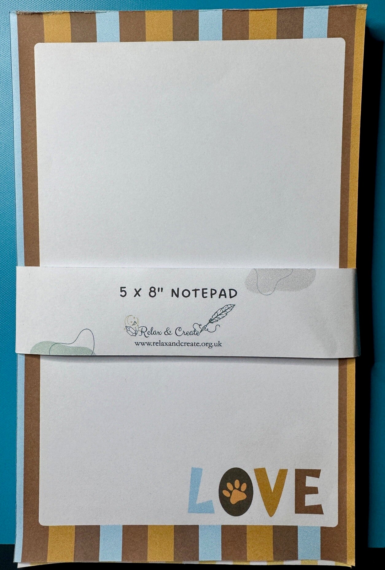 Whimsical Dogs Notepad (A5) - Striped Love