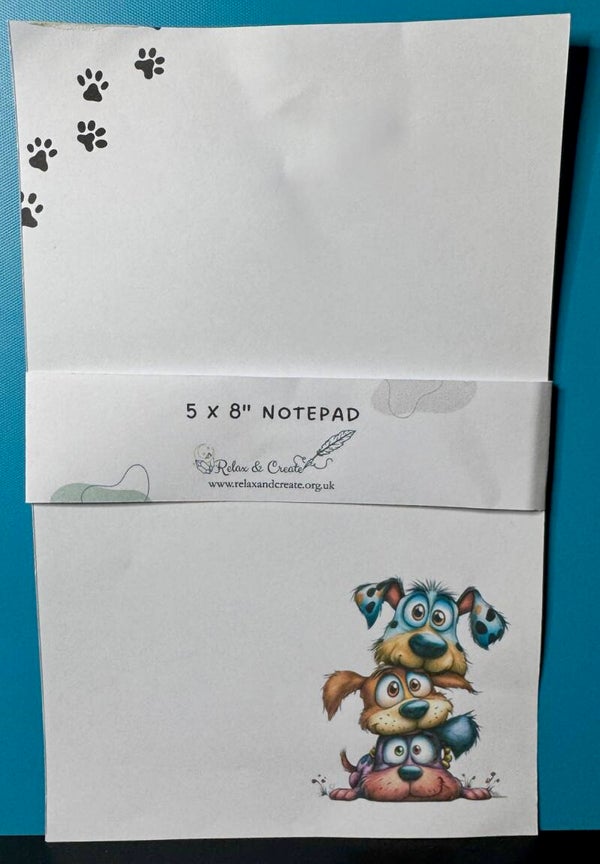 Whimsical Dogs Notepad (A5) - Corner Cluster Prints