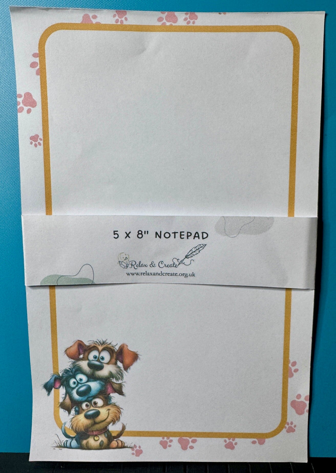 Whimsical Dogs Notepad (A5) - Paw Prints Cluster