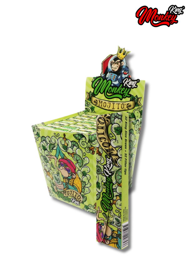 -Monkey King- King Size feuilles à rouler + filtres "Mojito"