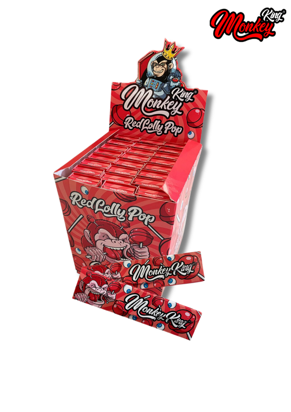 -Monkey King- King Size feuilles à rouler + filtres "Red Lolly Pop"